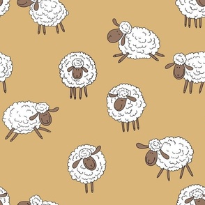 Counting sheep on honey yellow