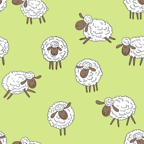 Counting sheep on honey dew green