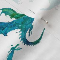 Dragon turquoise on white