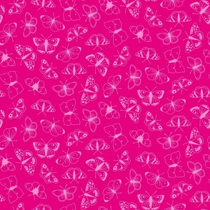 Butterflies - MEDIUM (Dressmaking & Apparel) - Bright Pink