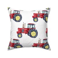 Tractor red white