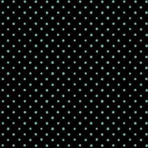 Deco Daisy Coord - Mint & Black watercolor polka dots
