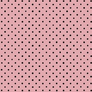 Deco Daisy Coord - Blush pink and black watercolor polka dots