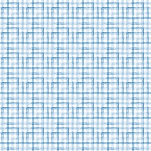 3" Watercolor plaid in light blue