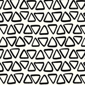 Boho Paint Block Triangles Outline Black on White