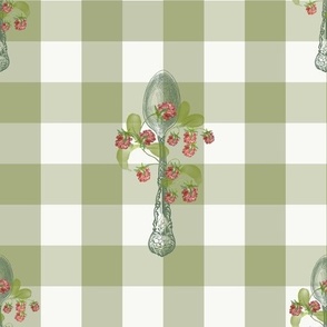 Raspberry Spoon Checks  Green - MEDIUM