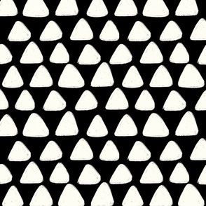 Boho Paint Block Triangle Shapes White on Black