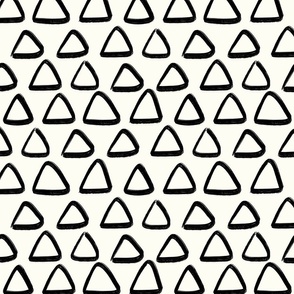 Boho Paint Block Triangle Shapes Outline Black on White