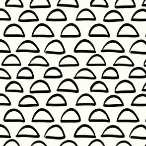 Boho Paint Block Hill Shapes Outiline Black on White