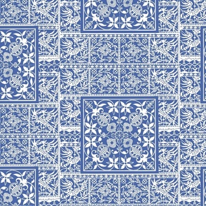 Medieval Lace Blue and White