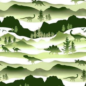 Whimsical Dino Wilderness - Green