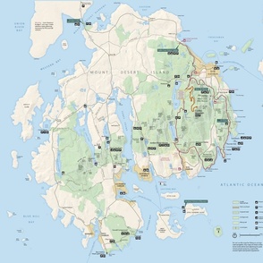Acadia National Park Map, Mount Desert Island