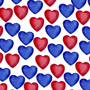 Watercolor hearts 