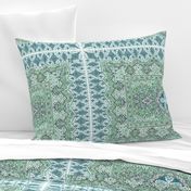 persian knot tea towel emerald