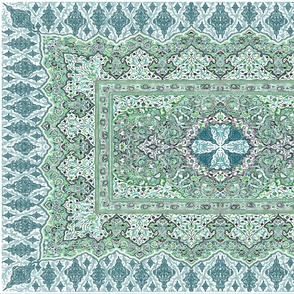 persian knot tea towel emerald