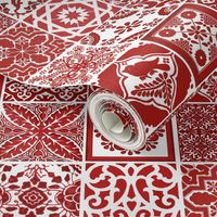 Talavera tiles red and white