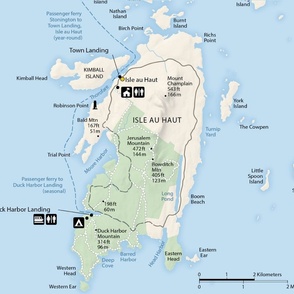 Isle au Haut map, Acadia National Park