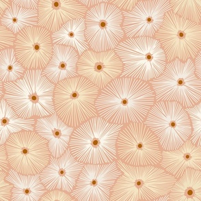 Abstract boho Sea anemones blush light - M