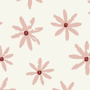 Jumbo Daisies - Blush Pink on Vanilla Cream 