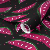 Summer Watermelons // Hot Pink on Black