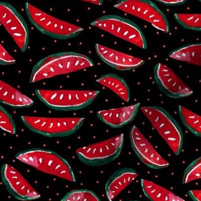 Summer Watermelons // Red on Black