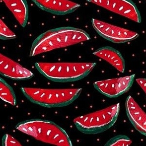 Summer Watermelons // Red on Black