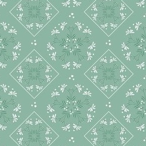 Floral Tiles Med - Sage Blue