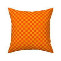 neon orange checkerboard