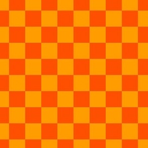 neon orange checkerboard