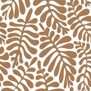 Aesthetic contemporary pattern with brown leaves