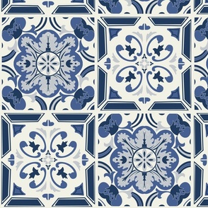 delft blue mediterranean tiles - medium scale