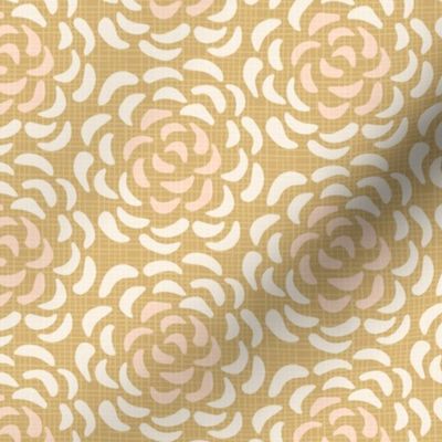 rice flower succulents medium wallpaper scale in gold by Pippa Shaw
