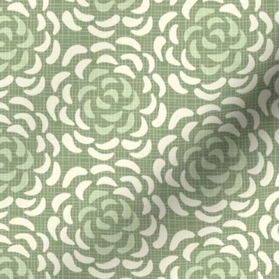 rice flower succulent medium wallpaper scale in sage green by Pippa Shaw