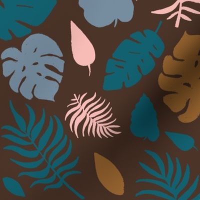Tropical Leaves In Modern Color Scheme