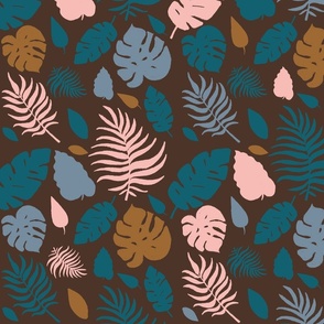 Tropical Leaves In Modern Color Scheme
