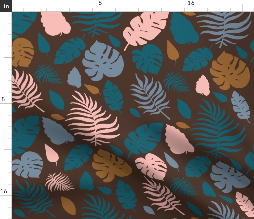 Tropical Leaves In Modern Color Scheme