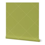 Faux Stitch Quilted Pattern Cream on Avocado Green