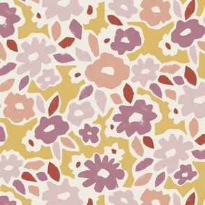 50s floral_yellow pink
