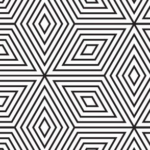 Black and white geometrics - diamonds