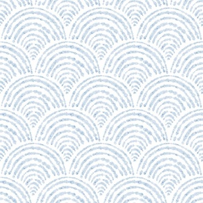 small coastal abstract shell brush stroke - fog color - blue coastal watercolor wallpaper and fabric