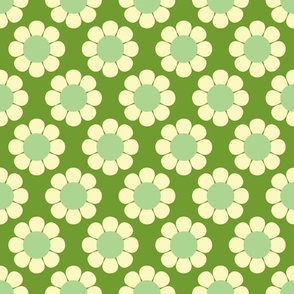 60s Retro Floral in Mint, Green