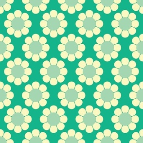 60s Retro Floral in Turquoise