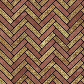 Herringbone Tile - halfsize - goldbrick