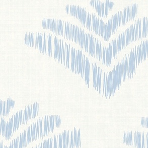 ikat blue fan - fog color - coastal textured ikat style wallpaper and fabric