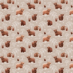 Highland Cow Pattern (Smaller Scale)