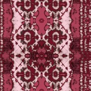 red and pink shibori mirrored