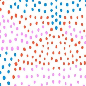 confetti dots - pink, blue, and red