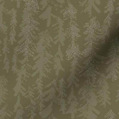 Winter wonderland vintage olive pine forest _ 24in x8in