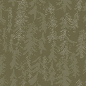Winter wonderland vintage olive pine forest _ 24in x8in