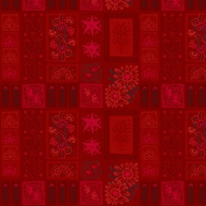 Garden tapestry - romantic red